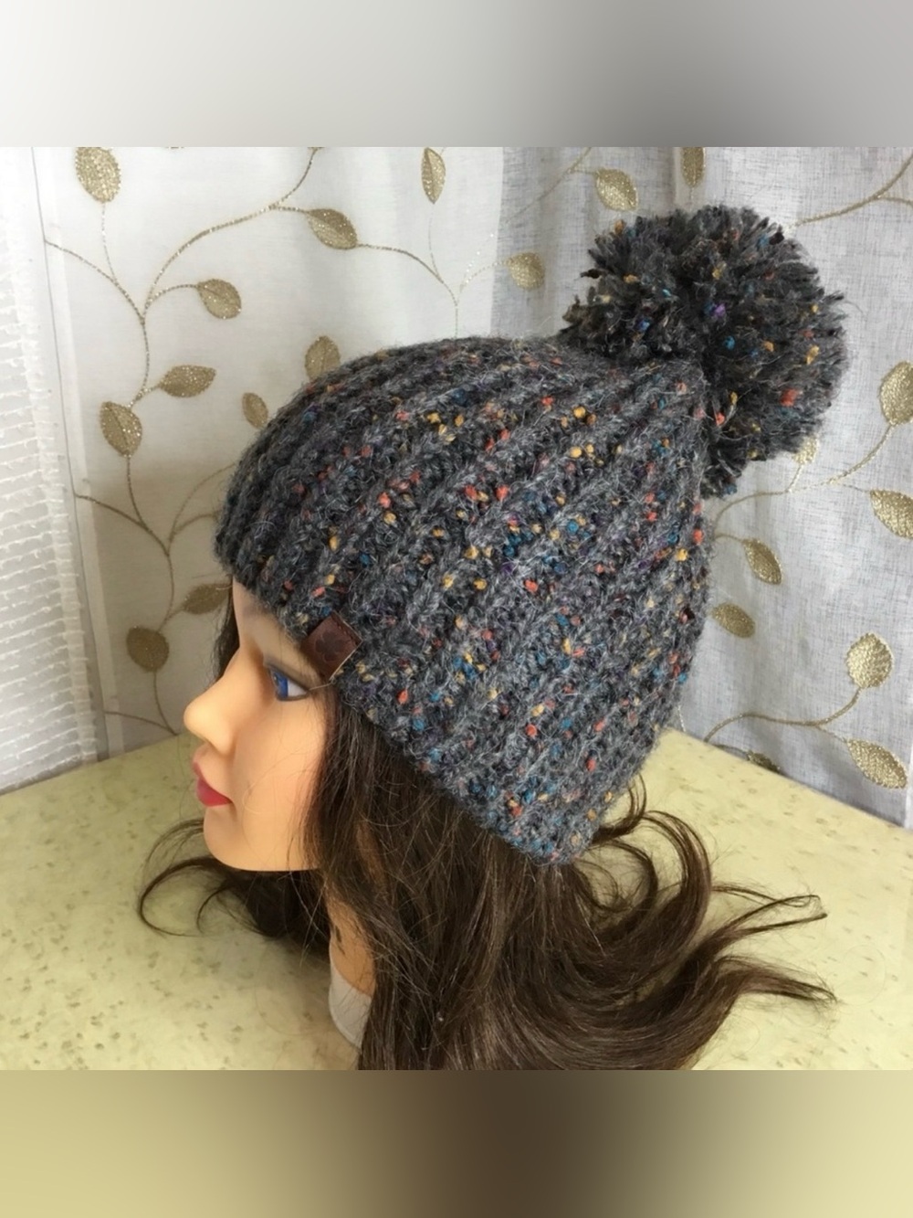 Lucky Brand Pom Pom Knit Winter Beanie Hat NEW!